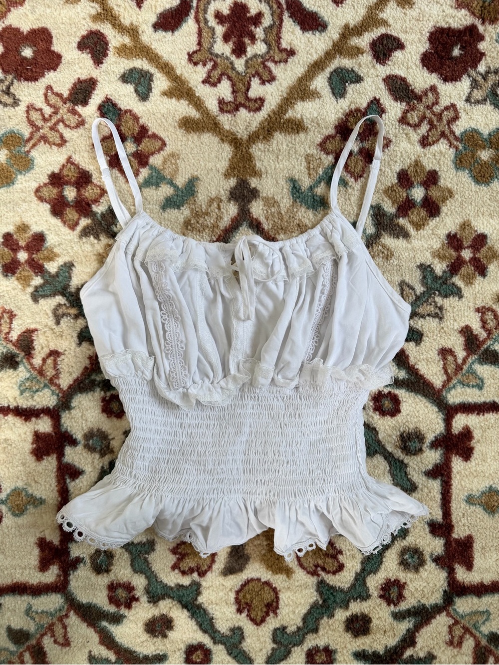 Altar'd State White Ruffled Camisole Top
